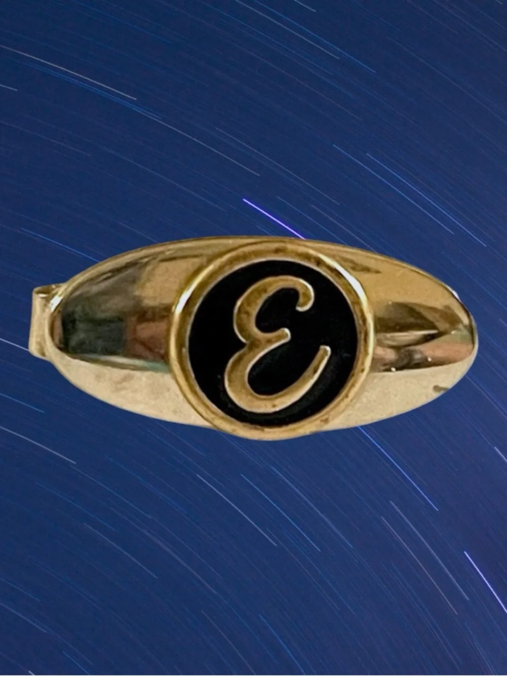 Vintage Gold Tone Initial Letter E Tie Clip Personalized Great Gift